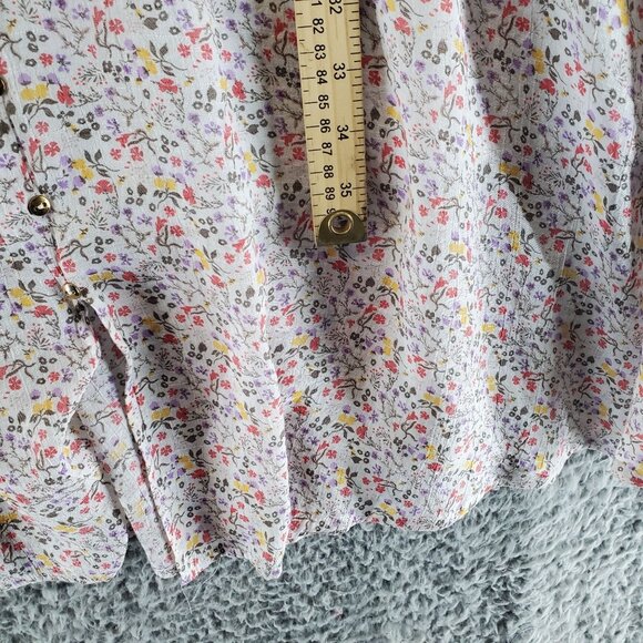 Indigo Rose Dress Women 2X Pink Floral Smocked Short Sleeve Rayon Midi - Picture 7 of 10